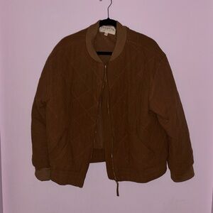 Brown quilted looking bomber jacket, never been worn